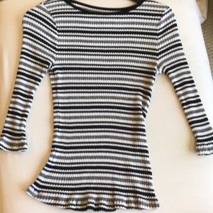 Striped 3/4 sleeved top by Three Dots